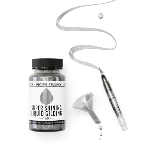KAMENSKAYA Liquid Silver Leaf Paint: Alcohol Based Fast Drying Silver Liquid Gilding, 3.38 fl oz (100 ml)
