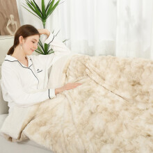 ESTINGO Electric Blanket 200x150cm, Fluffy Tie-Dye PV Fleece & Sherpa Reverse, 6 Heat Settings, 10H Timer Auto Off, Fast Heating, Machine Washable