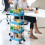 Blue Plastic 4-Tier Rolling Utility Cart 2