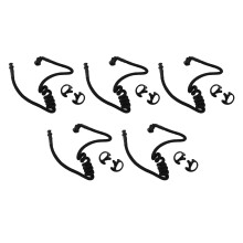 5 Pack 2 Way Radio Acoustic Tube Earbud Kit Black Nylon Woven Fabric