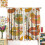 70s Lips Curtains Retro Boho Mushroom Flower Print Orange 2