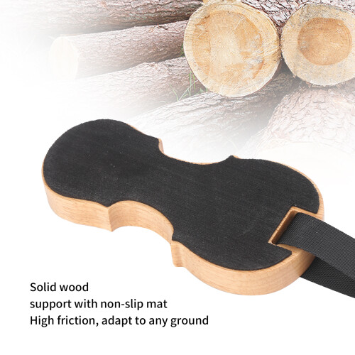 Cello Anti-Slip Strap with Wood Fixing Plate, Solid Wood Endpin Accessory 2