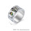 Drehbarer Edelstahlring mit Regenbogenmotiv, Größe 8 2