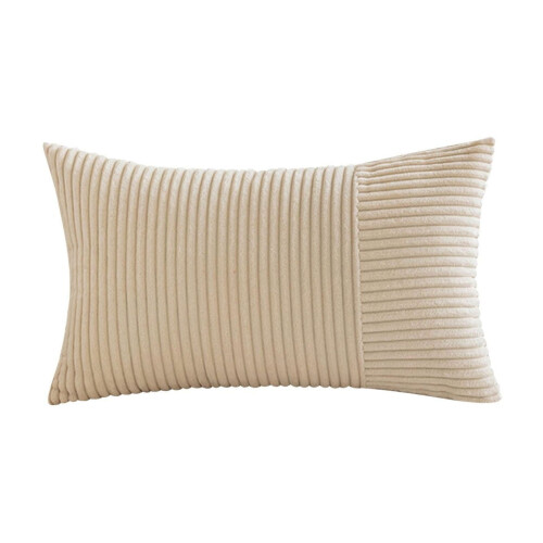 Corduroy kussensloop grijs met ritssluiting 12x20 inch 1