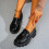 Γυναικεία Δερμάτινα Loafers Βρετανικού Στυλ με Στρογγυλή Μύτη 8