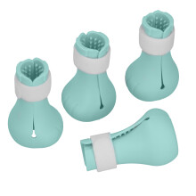 Silicone Pet Cat Anti-Scratch Shoes Boots, Mint Green, 7cm