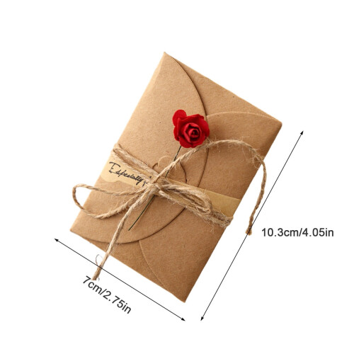 Σετ Προσκλήσεων Γενεθλίων Kraft Paper Μπορντό 10 τεμάχια 2