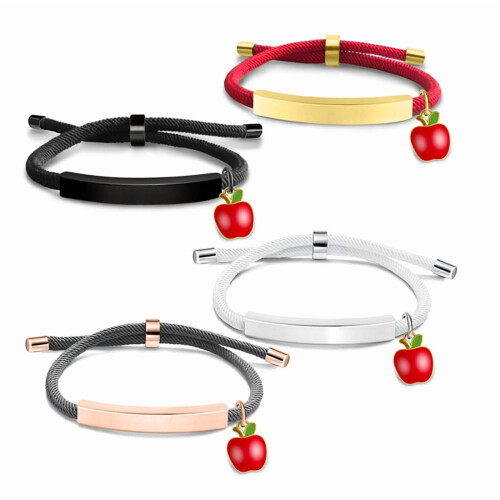 Pulseras de acero inoxidable rojas lisas multicolor 1