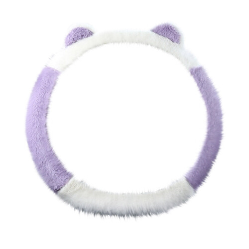 Plush Steering Wheel Cover Winter Warm Elastic Fit 1