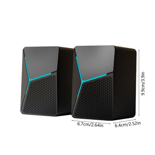 RGB pc-luidsprekers, USB-voeding, mini-soundbar (1 paar) 2