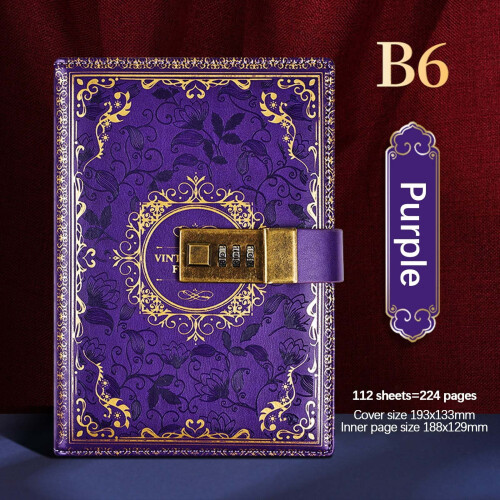 Vintage B6 Notebook Password Protected Lockable Diary 2