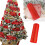 Fita de Natal em malha para decoração e artesanato DIY, cor vermelha. 1 rolo com 360 polegadas de comprimento e peso de 0,30 libras. 2