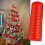 Fita de Natal em malha para decoração e artesanato DIY, cor vermelha. 1 rolo com 360 polegadas de comprimento e peso de 0,30 libras. 4