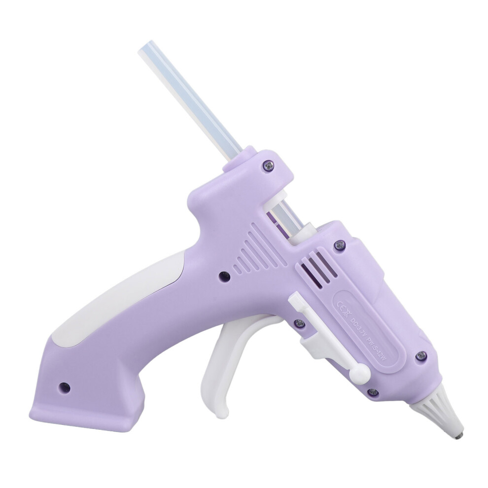 Electric Hot Glue Gun Kit 10Pcs 7Mm High Adhesion Sticks 2000Mah Purple 7891391862550