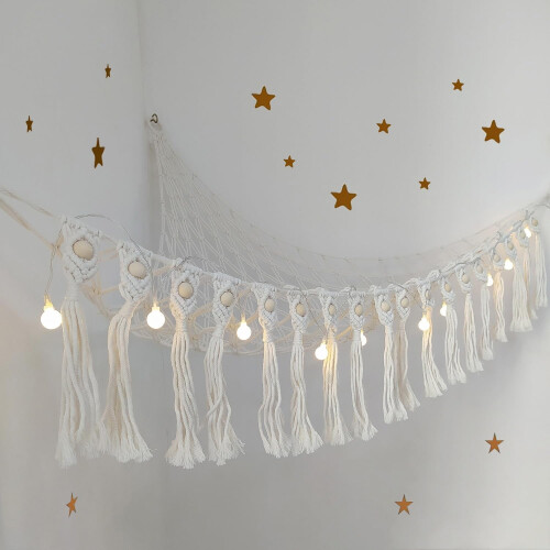 Αιώρα παιχνιδιών LED Boho για λούτρινα ζωάκια – Δίχτυ κατοικίδιων που εξοικονομεί 1
