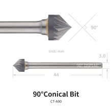 DSPIAE 90 Cone Shaped Burr for AT-CT Chamfering Tool CT-A90