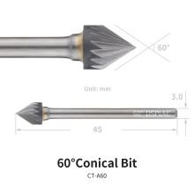 DSPIAE 60 Cone Shaped Burr for AT-CT Chamfering Tool CT-A60