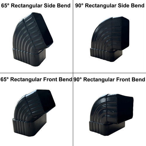 Aluminium Downspout Elbow 90/65 Black 1