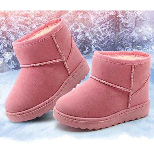 Fellgefütterte Kinder-Schneestiefel, warme, flache Winterschuhe 1
