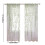 Willow Leaf Voile Curtains Sheer White Green 2 Pcs 3