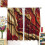 Red and Gold Liquid Marble Curtains Rod Pocket Thermal 4