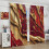 Red and Gold Liquid Marble Curtains Rod Pocket Thermal 5