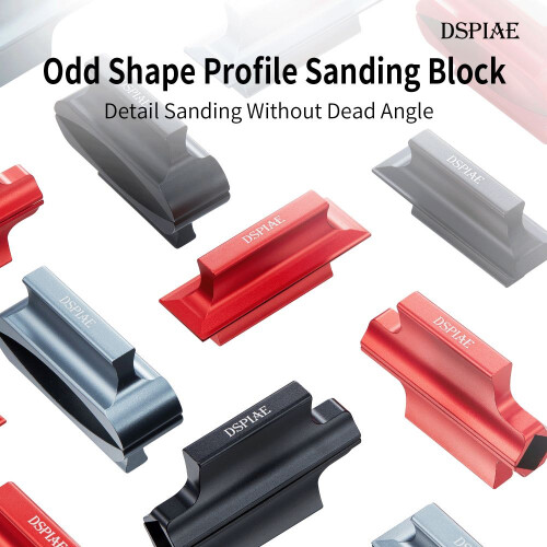 DSPIAE Aluminium Flat Sanding Paper Block (Black) AS-25FPBK 1