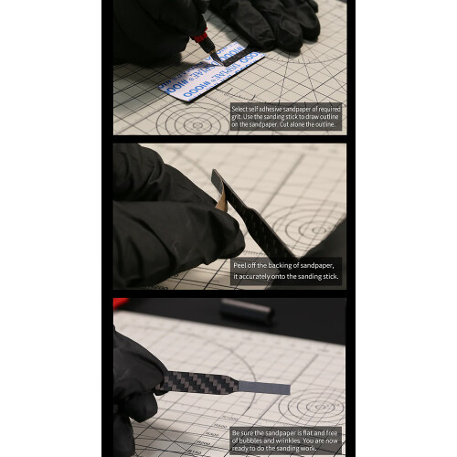 DSPIAE Irregular Carbon Fiber Sanding Stick Set 3 CFB-S01 2