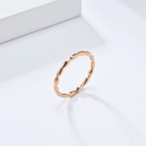 Women's Stainless Steel 2MM Simple Classic Stackable Forefinger Ring Rose Gold Size 6 1