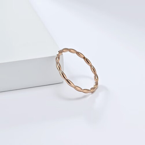 Women's Stainless Steel 2MM Simple Classic Stackable Forefinger Ring Rose Gold Size 6 2
