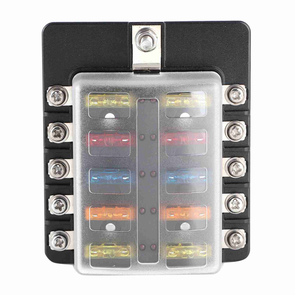 10ÂWay Fuse Box With Led Indicator For Car & Boat, Pbt Material 7891391864561