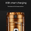 Solar LED Portable Lantern Telescopic Torch Lamp Multi-Function Gold 2