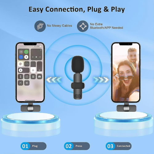 Professional Wireless Tie Lapel Microphone for Clear Audio Recording 1
