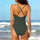 Women's one-piece swimsuit with drawstring waist and 5