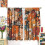 Boho Flower Curtains Orange Blue 72x63 Inch 3