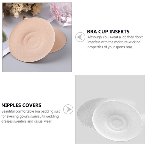 Bra Pads Round Breast Inserts for Women Breathable 2 Pack 1