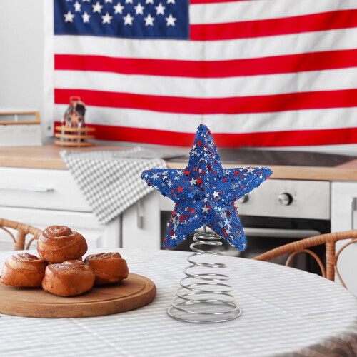 Glitter 5-Pointed Star Tree Topper Independence Day 2
