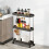 3-Tier Narrow Rolling Storage Cart with Shelves 6