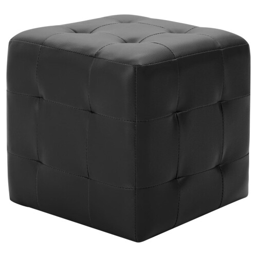 VidaXL vidaXL Pouf 2 Stk. Schwarz 30x30x30 cm Kunstleder 1