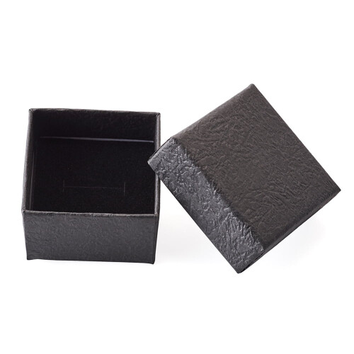 Cardboard Gift Boxes with Black Sponge inside Square Black 5x5x3.3cm 2