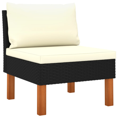 VidaXL vidaXL Mittelsofas 2 Stk. Poly Rattan und Eukalyptus Massivholz 2