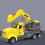 Push-Pull Excavator Toy – Moving Wheels, ABS Plastic, 7