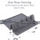 Silicone Spoon Rest Mat Kitchen Utensil Holder Grey 2PCS 7