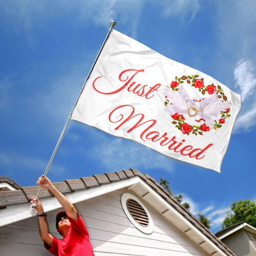 Σημαία Just Married, Διπλής Όψης, 2x3 Πόδια 2