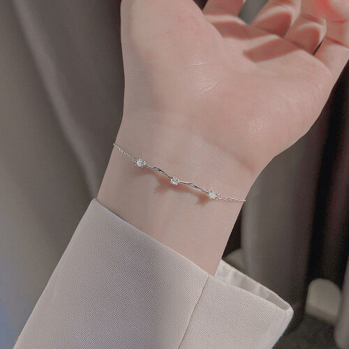 Pulseira ajustável em prata de lei 925 para mulheres 1