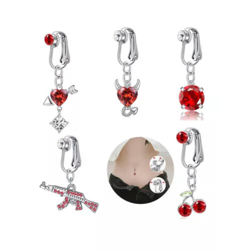 Falsk navlering til kvinder uden piercing med cz-clips og navleringe - 1 2