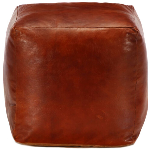 VidaXL vidaXL Pouf Hellbraun 40 x 40 x 40 cm Echtes Ziegenleder 1