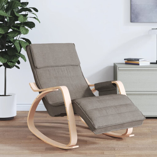 VidaXL vidaXL Schaukelstuhl Taupe Stoff 1