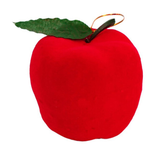 Ensemble de 6 pendentifs de Noël en forme de pomme rouge floquée 1