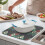 Bold patterned boho kitchen drying mat 16x18 Inch made of microfiber, washable, reusable, designed for efficient dish drying and surface protection 2